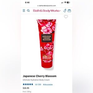 NEW! BATH & BODY WORKS Ultimate Hydration Body Cream JAPANESE CHERRY BLOSSOM